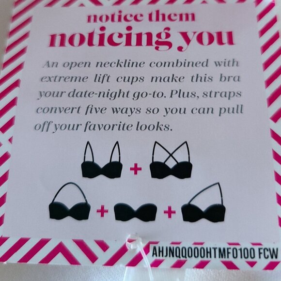 MAIDENFORM STRAPLESS PUSH UP BRA- 34 B - UNDERWIRE -PADDED MULTIWAY STRAPS #1102 - Picture 6 of 9